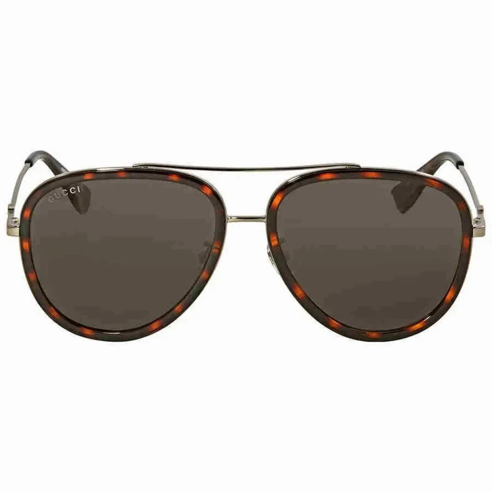NEW Gucci Grey and Black Aviator Men's Sunglasses
